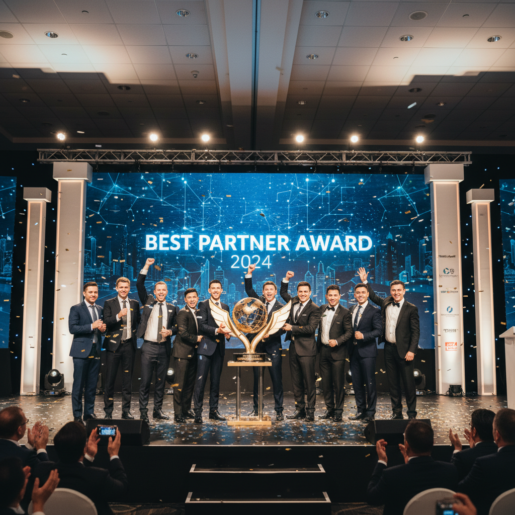 WTO China team receiving Best Partner award at WTC Annual Conference